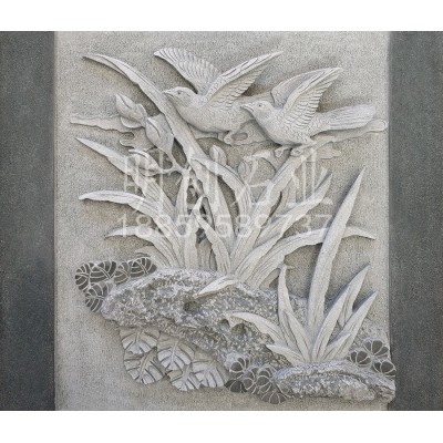 惠安浮雕古建挂件照壁 梅兰竹菊装饰花鸟影壁 四合院墙面仿古雕刻