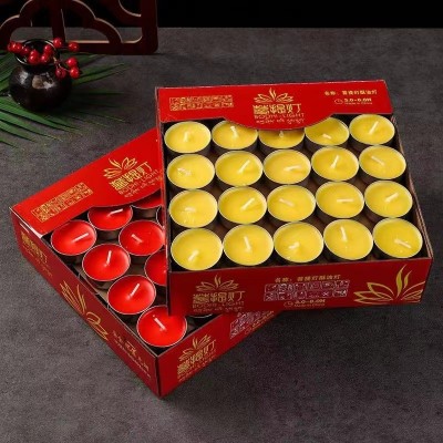 鑫隆缘蜡烛4小时酥油灯100粒家用佛前供灯铝盒无烟无味圆形长明灯图3