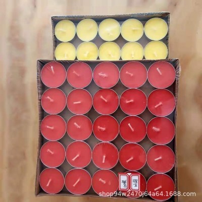 现货批发100粒3小时4小时50粒8小时铝壳红色黄色酥油灯茶蜡供佛用图2