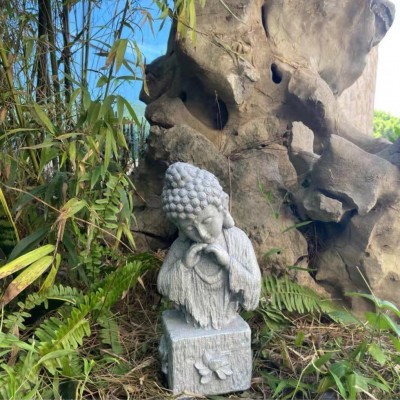 中式风格禅意佛像鱼缸桌面摆设庭院茶室布置顶楼阳台装饰摆件造景图5