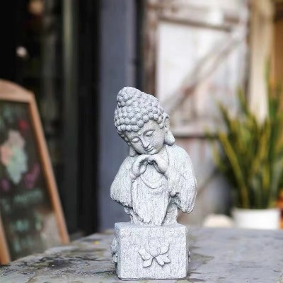 中式风格禅意佛像鱼缸桌面摆设庭院茶室布置顶楼阳台装饰摆件造景图3