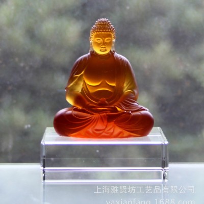 厂家直批琉璃礼品琉璃药师佛香水座琉璃佛像工艺品 古法琉璃图5