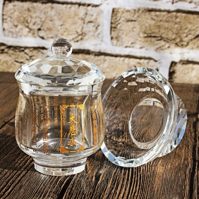 厂家供应水晶大悲水供杯 大悲咒净水杯 大悲水佛前供杯佛用品摆件图2