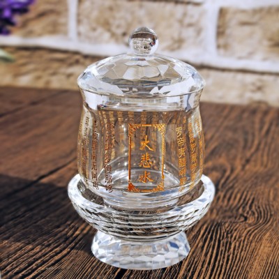 厂家供应水晶大悲水供杯 大悲咒净水杯 大悲水佛前供杯佛用品摆件图3