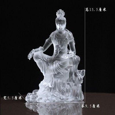 琉璃自在观音鎏金菩萨摆件居家佛堂寺庙摆放供奉礼佛观世音佛像图5