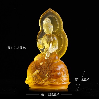 琉璃文殊普贤菩萨佛像华严三圣四大菩萨中式佛堂供奉居家桌面摆件图2