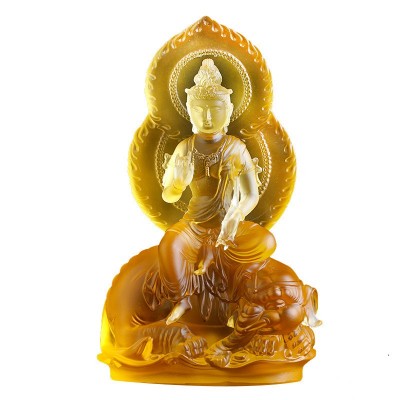 琉璃文殊普贤菩萨佛像华严三圣四大菩萨中式佛堂供奉居家桌面摆件图5