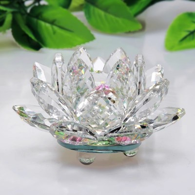 水晶莲花摆件客厅办公桌珠宝柜台汽车创意装饰品中式祈福家居用品图3