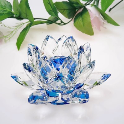 水晶莲花摆件客厅办公桌珠宝柜台汽车创意装饰品中式祈福家居用品图2