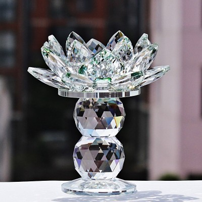厂家直销 水晶莲花佛具烛台摆件 点灯工艺礼品 家居装饰饰品批发图3