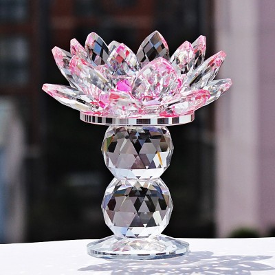 厂家直销 水晶莲花佛具烛台摆件 点灯工艺礼品 家居装饰饰品批发图4