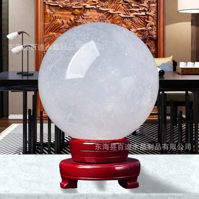 批发天然白水晶球摆件家居装饰客厅办公室玄关家公司开业礼品工厂图4