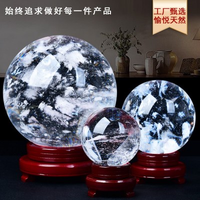 批发白色水晶球原石中式办公室客厅家居摆件装饰品开业礼品工厂图2