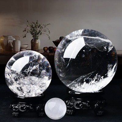 批发天然白水晶球水晶原石风水摆件开业家居公司学生礼品送礼跨境图4