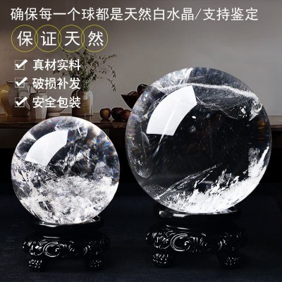 批发天然白水晶球水晶原石风水摆件开业家居公司学生礼品送礼跨境图2