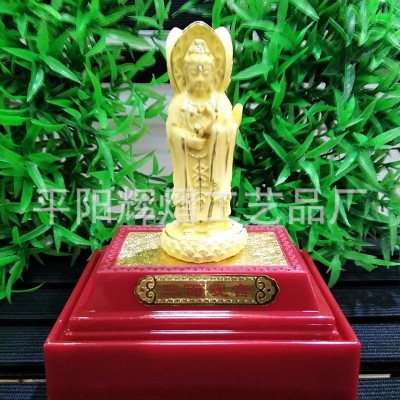 绒沙金三面南海观音 南海观音 观音菩萨 观世音菩萨摆件图2