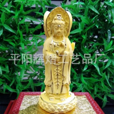 绒沙金三面南海观音 南海观音 观音菩萨 观世音菩萨摆件图5