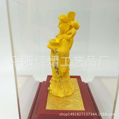 厂家直销 绒沙金财神 摆件 工艺品 礼品财源广进飘带财神爷图2