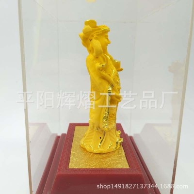 厂家直销 绒沙金财神 摆件 工艺品 礼品财源广进飘带财神爷图5
