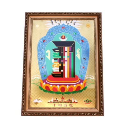 西方三圣佛像挂画 质量保证不生锈不褪色西方三圣铜版画图5