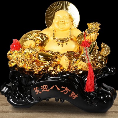 树脂大号招财佛摆件金蟾白菜鱼客厅办公室公司店铺开业乔迁送礼品图3
