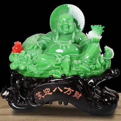 树脂大号招财佛摆件金蟾白菜鱼客厅办公室公司店铺开业乔迁送礼品图3