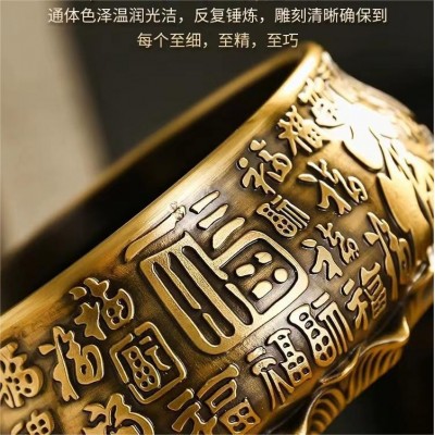 黄铜百福供奉香炉家用室内供佛线香炉沉香檀香上香财神佛前焚香炉图3