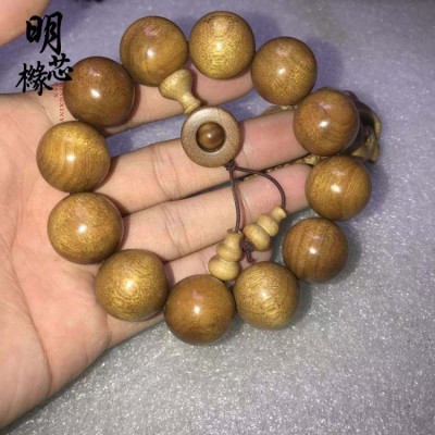 金丝楠木手串0.8黄金底色普通货2.0枯木料108颗双圈DIY款念珠批发图2