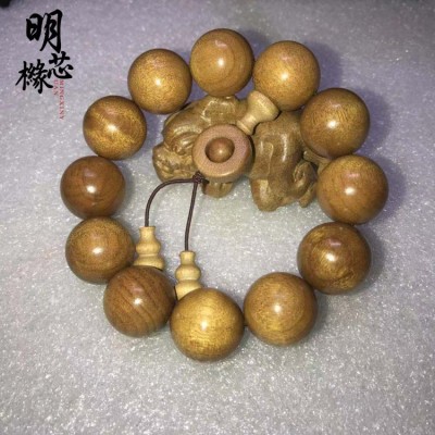 金丝楠木手串0.8黄金底色普通货2.0枯木料108颗双圈DIY款念珠批发图3