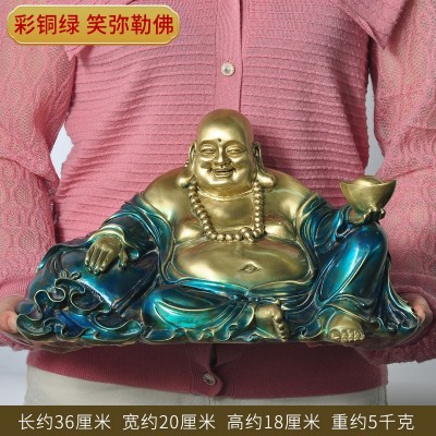 金属工艺品铸铜厂家批发铜雕米勒佛摆件居家办公室玄关