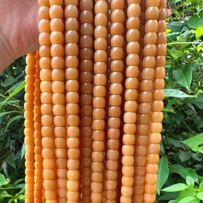 菩提根长串批发114颗鸡油黄风化菩提 多宝菩提子桶珠佛珠 手持文玩图5