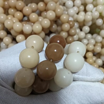 原生态黄菩提根单圈批发圆珠绕指柔文玩佛珠男女手链念珠素珠图4