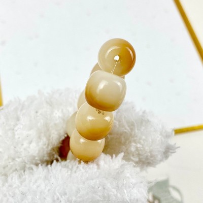 厂家批发炭烤小馒头手串菩提根炭烧圆珠手串奶黄溏心蛋菩提根手串图3