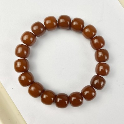 蜜蜡黄巧克力豆菩提手串盘玩男女孩子菩提根老桶珠绕指柔文玩手串图5