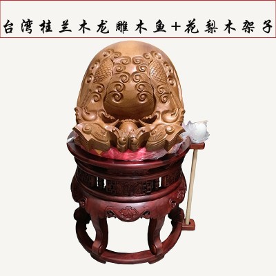圆形花梨木磬架木鱼架实木法器底座大殿摆件佛具图2