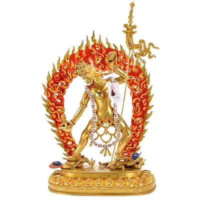 尼泊尔手工那洛空行母佛像藏式家居摆件佛堂供奉荼吉尼像摆件10寸图5